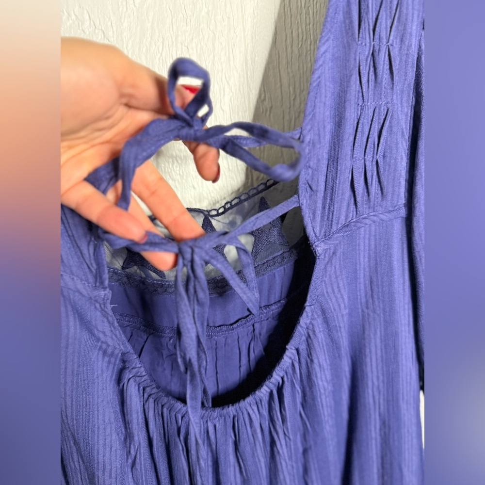 Calder Smocked Midi Dress NWOT skipper blue - Picture 8 of 8